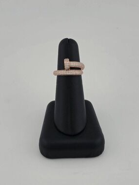 Brand New 925 Sterling Silver Nail Design Ring